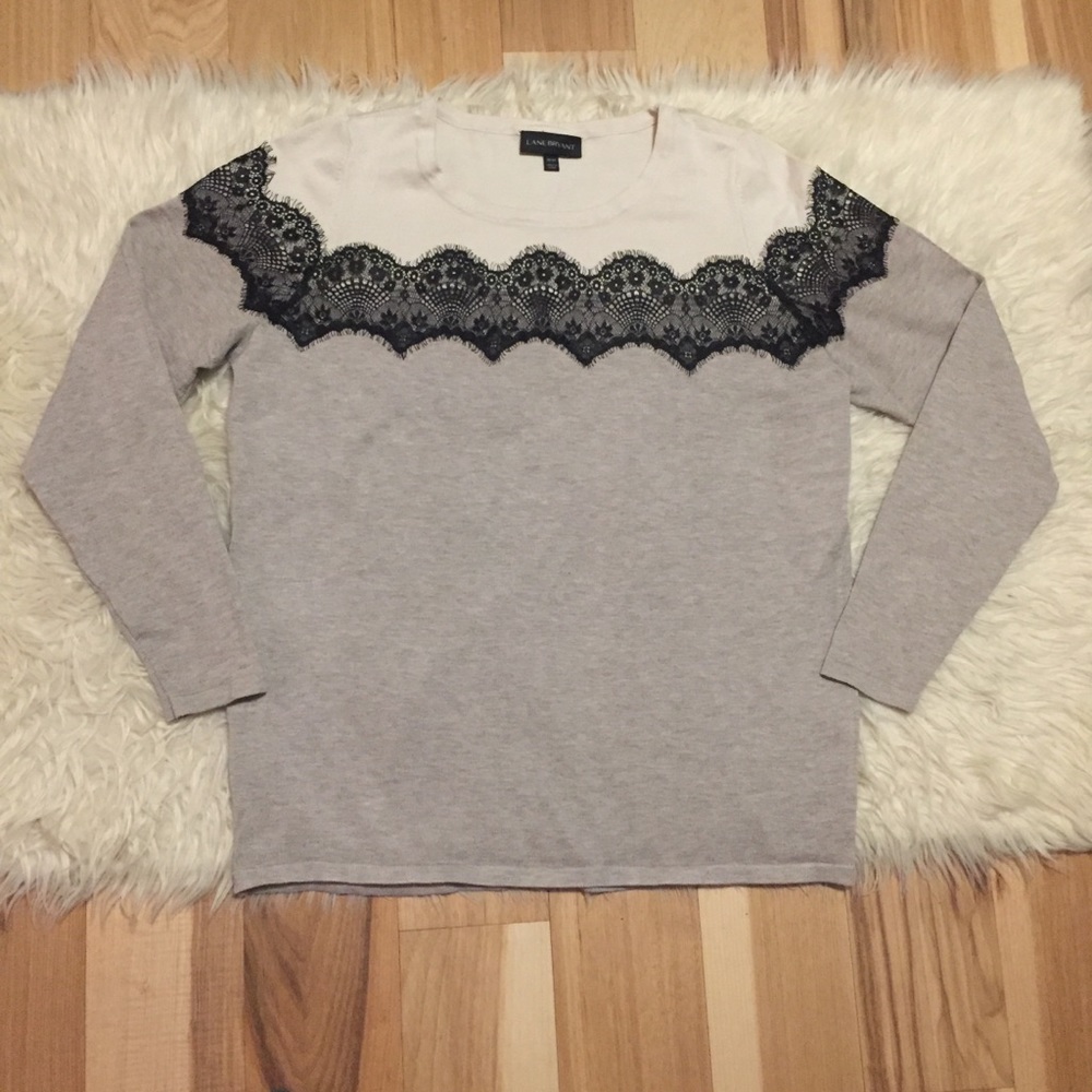 Lane Bryant Colorblock Lace Trim Top Size 18/20